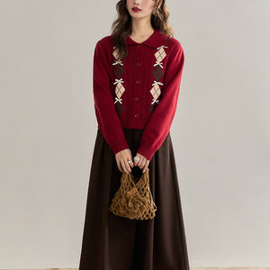 Áo khoác len dài tay cổ pipi - A1232