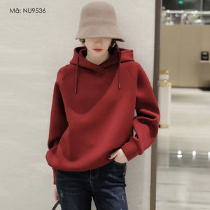 Áo hoodies nỉ dài tay dây rút một màu - NU9536