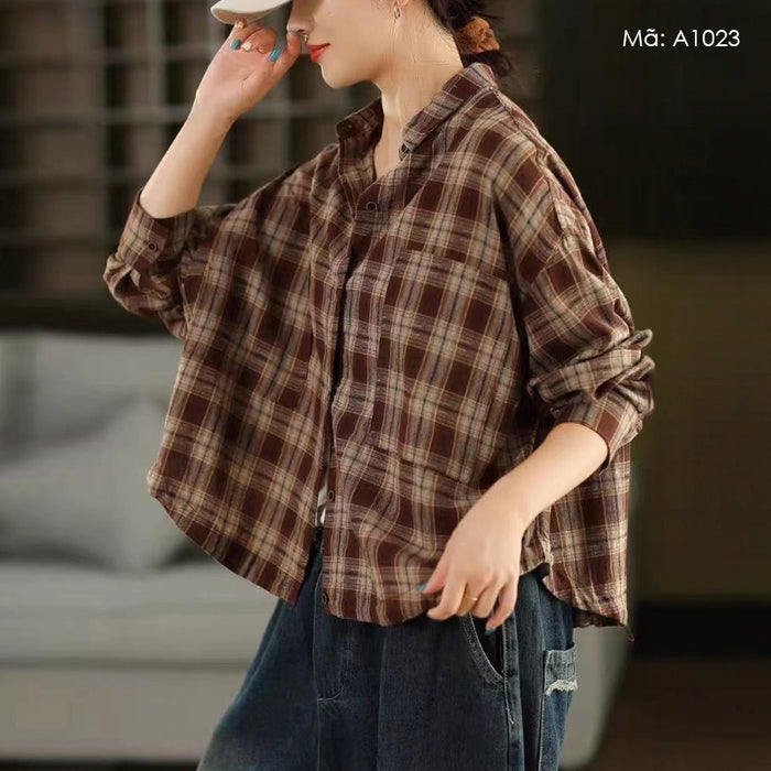 Áo sơ mi dài tay caro - A1023