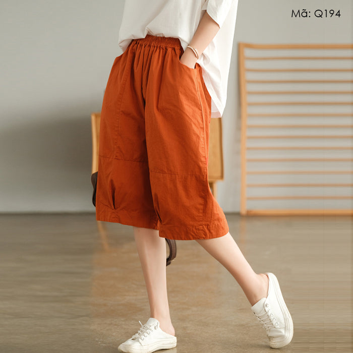 Quần sooc lưng thun hai túi xếp ly - Q192
