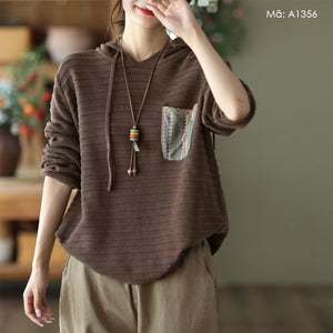 Áo hoodies len dài tay một túi - A1355 - kamaka.vn