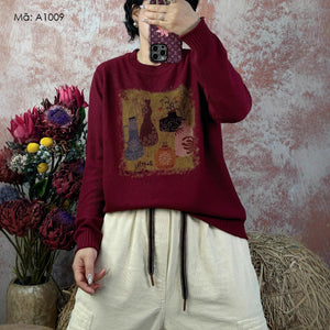 Áo len dài tay cổ tròn - A1009