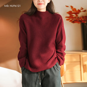 Áo len cashmere dài tay cổ lọ đơn sắc - NU9612