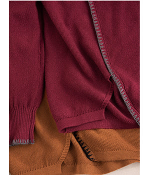 Áo hoodies len đan dài tay kiểu vạt lệch - A356