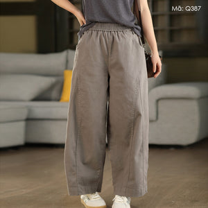 Quần baggy lưng thun đơn sắc - Q356
