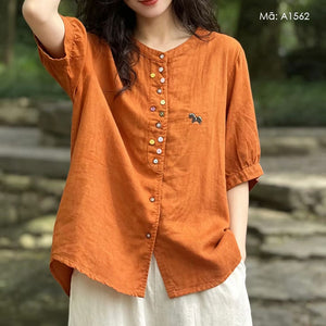 Áo sơ mi ngắn tay khuy sắc màu - A1561