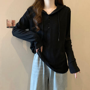 Áo hoodies dài tay khuy cài - A149