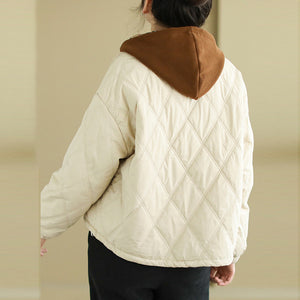 Áo khoác lông vũ dài tay cổ đứng trần trám túi vuông - NU9706