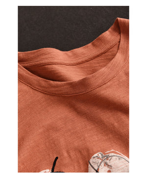 Áo T-shirt ngắn tay cổ tròn in chữ và quả - NU10243