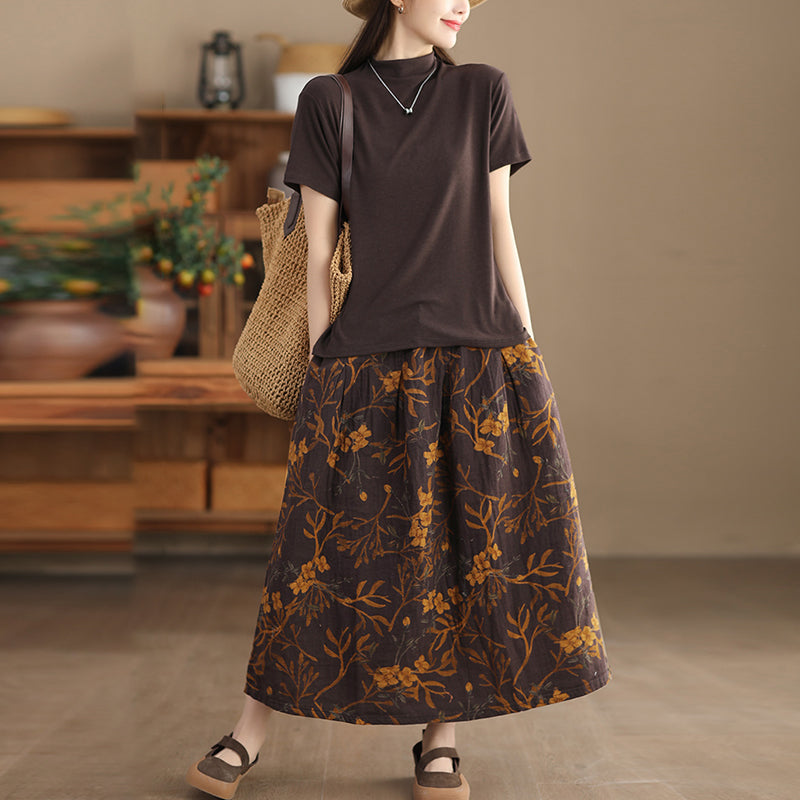 HCM] Set chân váy xòe hoa + áo linen thêu sang trọng S05 - Lady fashion -  Khánh Linh Style giá sỉ, giá bán buôn - Thị Trường Sỉ