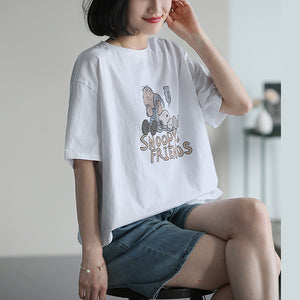 Áo T-shirt ngắn tay cổ tròn in nhân vật Snoopy's - NU10304