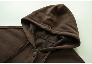 Áo khoác cardigan len dài tay có mũ khuy cài túi vuông - NU9666