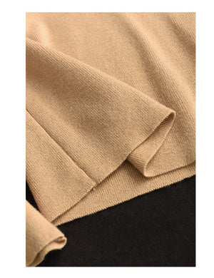 Áo len dệt kim dài tay cổ tròn lọ một màu - NU9712