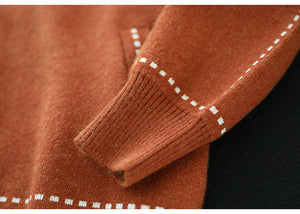 Áo khoác len dệt kim dài tay có mũ khóa kéo - NU9409