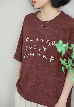 Áo T-shirt Flower ngắn tay cổ tròn - NU10170