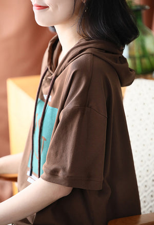 Áo hoodies ngắn tay in mặt cười - NU8751