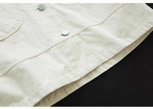Áo khoác denim dài tay cổ đức túi trước bo tròn - NU9181