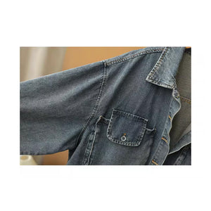 Áo khoác denim dài tay cổ đức hai túi lớn nắp nhỏ - NU9163