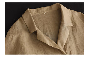 Áo khoác cardigan linen ngắn tay cổ vest một khuy cài - NU8922
