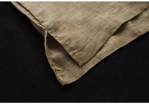 Áo T-shirt linen ngắn tay cổ tròn hoa lá tĩnh vật - NU10154