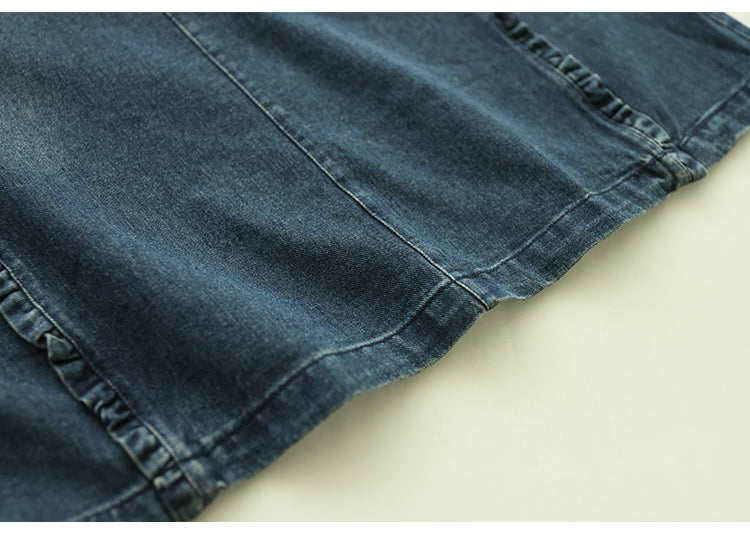 Mua Chân váy jean dài cạp điều chỉnh độ rộng bụng phong cách, váy jean dáng  dài cạp cao thanh lịch A14 - Yeep