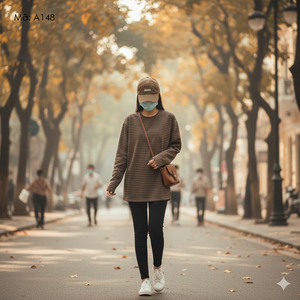 Áo T-shirt dài tay cổ tròn form dài kẻ sọc nhỏ - A148