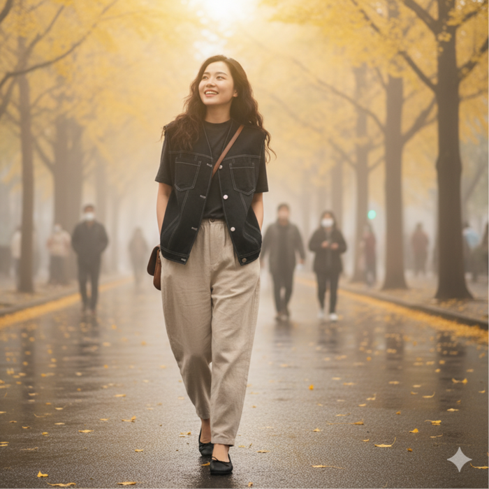 Áo khoác denim gile sát nách - NU7597