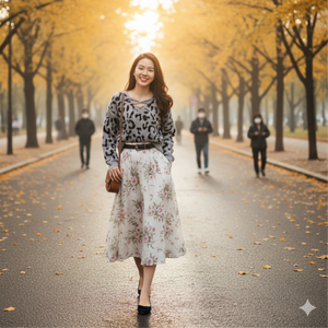 Áo len cashmere dài tay cổ V đan dây hoa văn trừu tượng - A372