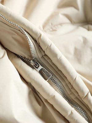 Áo khoác lông vũ dài tay cổ đứng khóa kéo hai túi chéo - NU9599