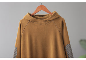 Áo hoodies dài tay kiểu chắp vá vải caro - NU8170