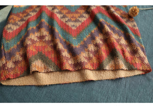 Áo len đan dài tay cổ tròn họa tiết ziczac tam giác - NU5028