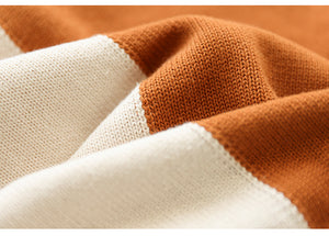 Áo khoác cardigan len đan dài tay cổ V hai mảng màu - NU7679