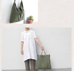 Túi vải Canvas đeo chéo retro khuy bấm - NU3810 - kamaka.vn - thời trang nhật