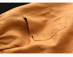 Quần sooc linen lưng thun hai túi chéo một túi kiểu - NU7117