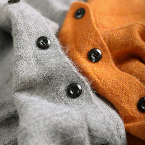 Áo khoác len cashmere dài tay cổ V kiểu gân nổi - NU7734