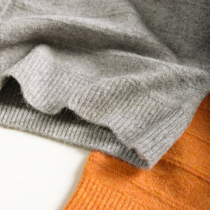 Áo khoác len cashmere dài tay cổ V kiểu gân nổi - NU7734