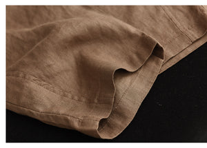 Quần baggy linen lưng thun hai túi chéo một màu - NU7238