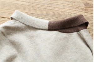 Áo T-shirt dệt kim dài tay cổ kiểu khăn quàng - NU7947