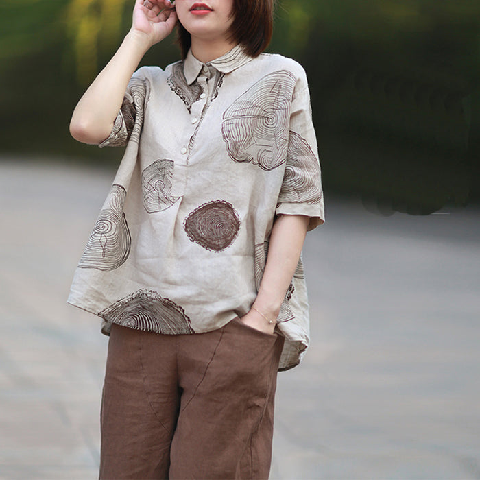 Áo sơ mi ngắn tay vân gỗ - NU1034