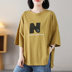 Áo T-shirt ngắn tay cổ tròn in chữ N - NU8614