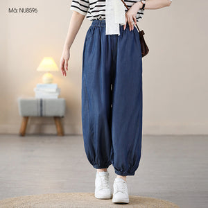 Quần baggy denim lưng thun ống túm hai túi chéo - NU8595