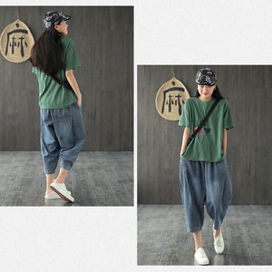 Quần baggy denim lưng thun xếp ly đối xứng - NU6882