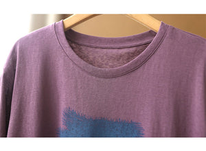 Áo T-shirt ngắn tay cổ tròn in cô gái ngộ nghĩnh form dài - NU7056