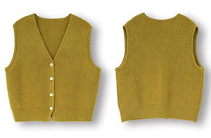 Áo gile len đan cổ V - NU8179