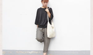 Túi vải Canvas đeo chéo retro khuy bấm - NU3810 - kamaka.vn - thời trang nhật