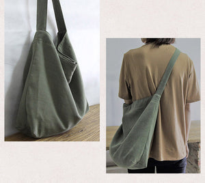Túi vải Canvas đeo chéo retro đơn sắc - NU3808 - kamaka.vn - thời trang nhật