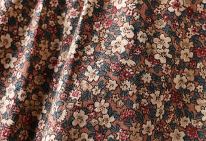 Đầm Morigirl linen dài tay in hoa liti hai lớp - NU8158