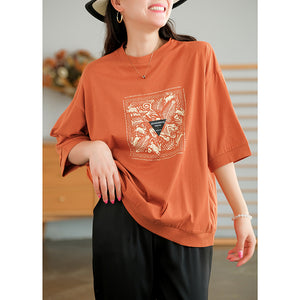 Áo T-shirt ngắn tay cổ tròn in hổ và thỏ - NU6976