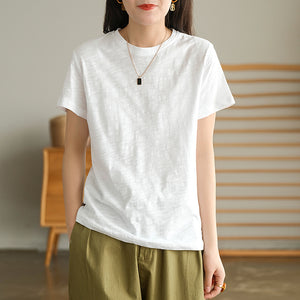 Áo T-shirt ngắn tay cổ tròn một màu - NU5519
